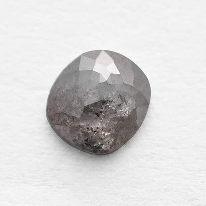 0.6 Ct Cushion Rose Cut Salt and Pepper Diamond