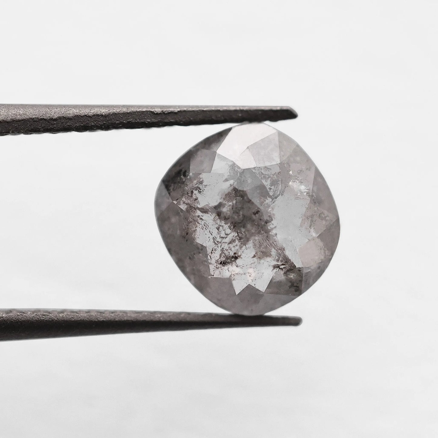 0.6 Ct Cushion Rose Cut Salt and Pepper Diamond