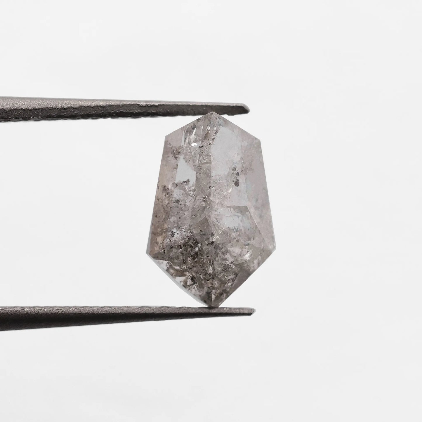 0.80 Ct Shield cut Brilliant Cut Salt and Pepper Diamond