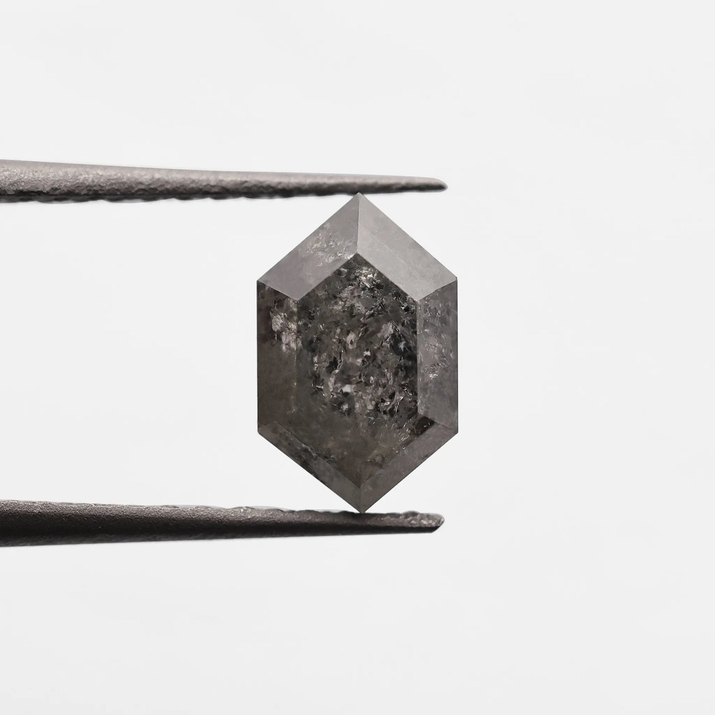 1.18 Ct Hexagon Rose Cut Salt and Pepper Diamond