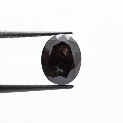 0.87 Ct Oval Brilliant Cut Salt and Pepper Diamond