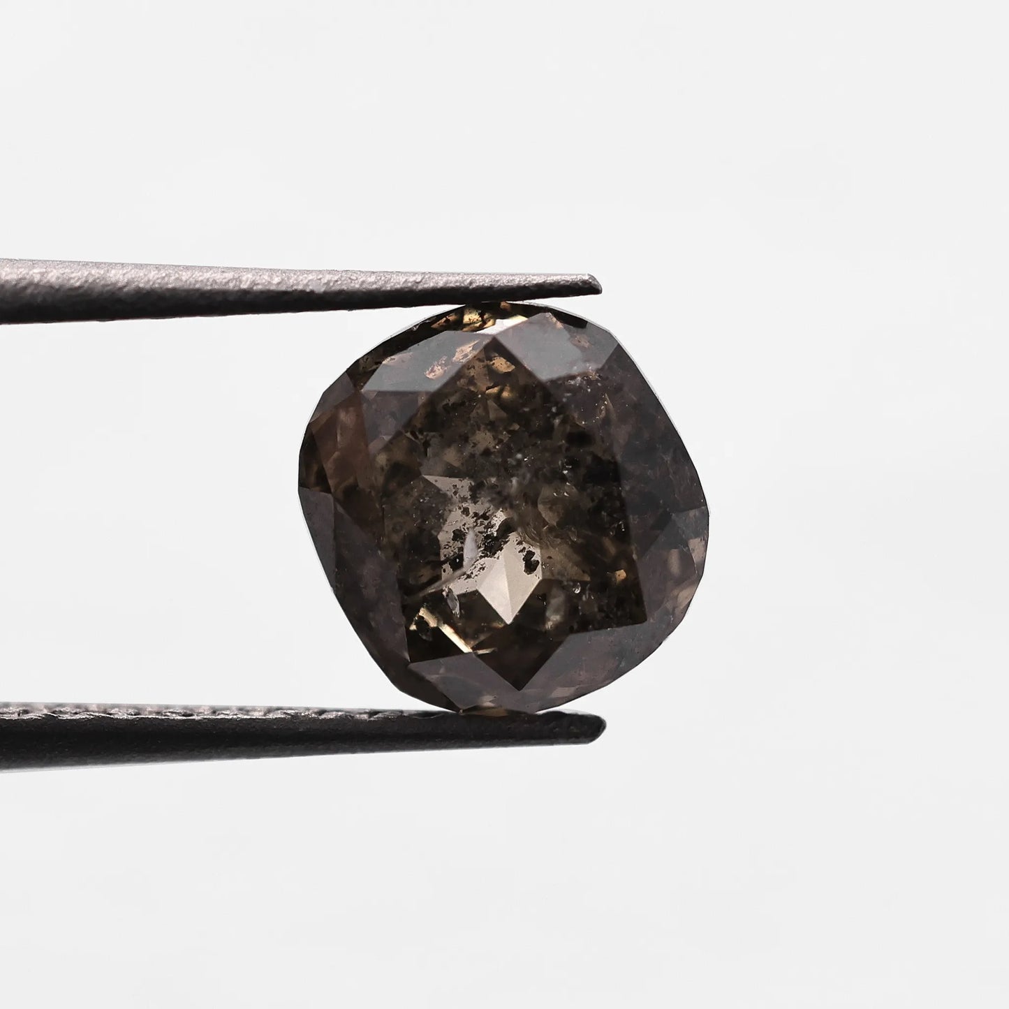 1.11 Ct Cushion Rose Cut Salt and Pepper Diamond
