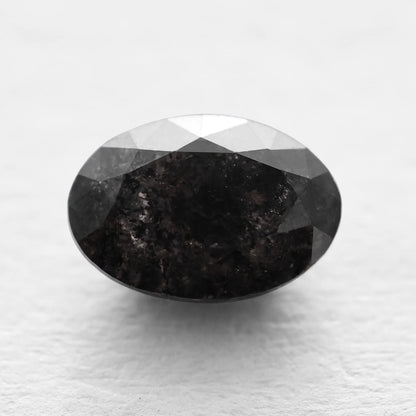 0.54 Ct Oval Brilliant Cut Salt and Pepper Diamond