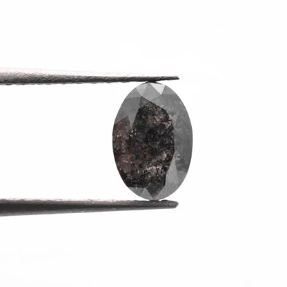 0.54 Ct Oval Brilliant Cut Salt and Pepper Diamond