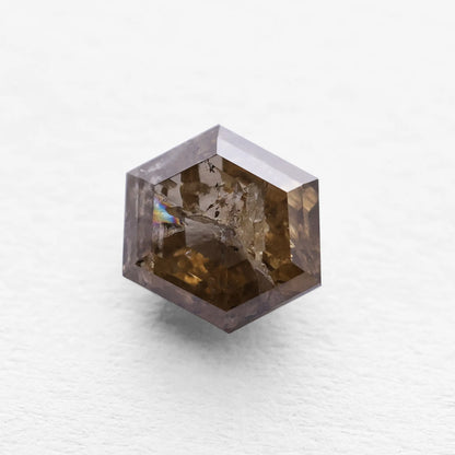 0.97 Ct Hexagon Brilliant Cut Salt and Pepper Diamond