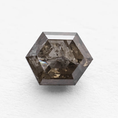 0.97 Ct Hexagon Brilliant Cut Salt and Pepper Diamond