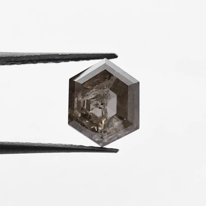 0.97 Ct Hexagon Brilliant Cut Salt and Pepper Diamond