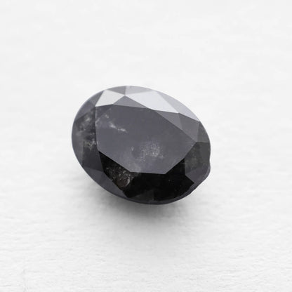 0.73 Ct Oval Rose Cut Salt and Pepper Diamond
