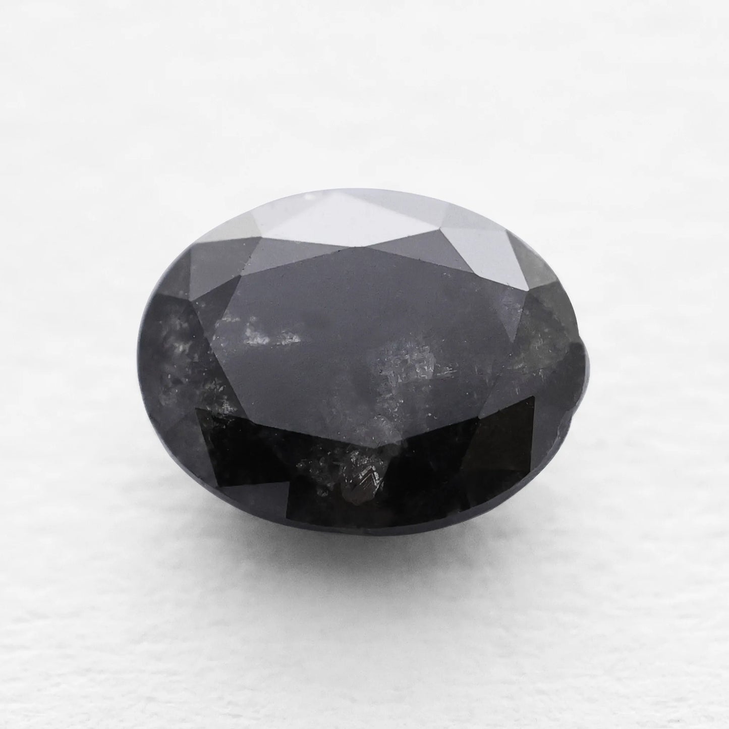0.73 Ct Oval Rose Cut Salt and Pepper Diamond