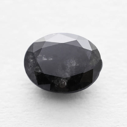 0.73 Ct Oval Rose Cut Salt and Pepper Diamond