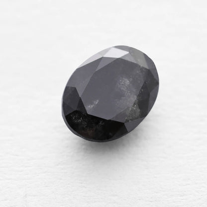 0.73 Ct Oval Rose Cut Salt and Pepper Diamond