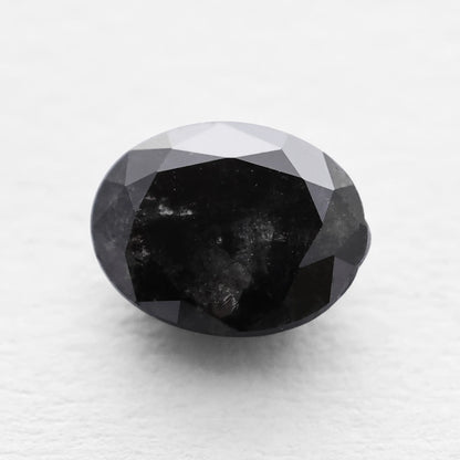 0.73 Ct Oval Rose Cut Salt and Pepper Diamond