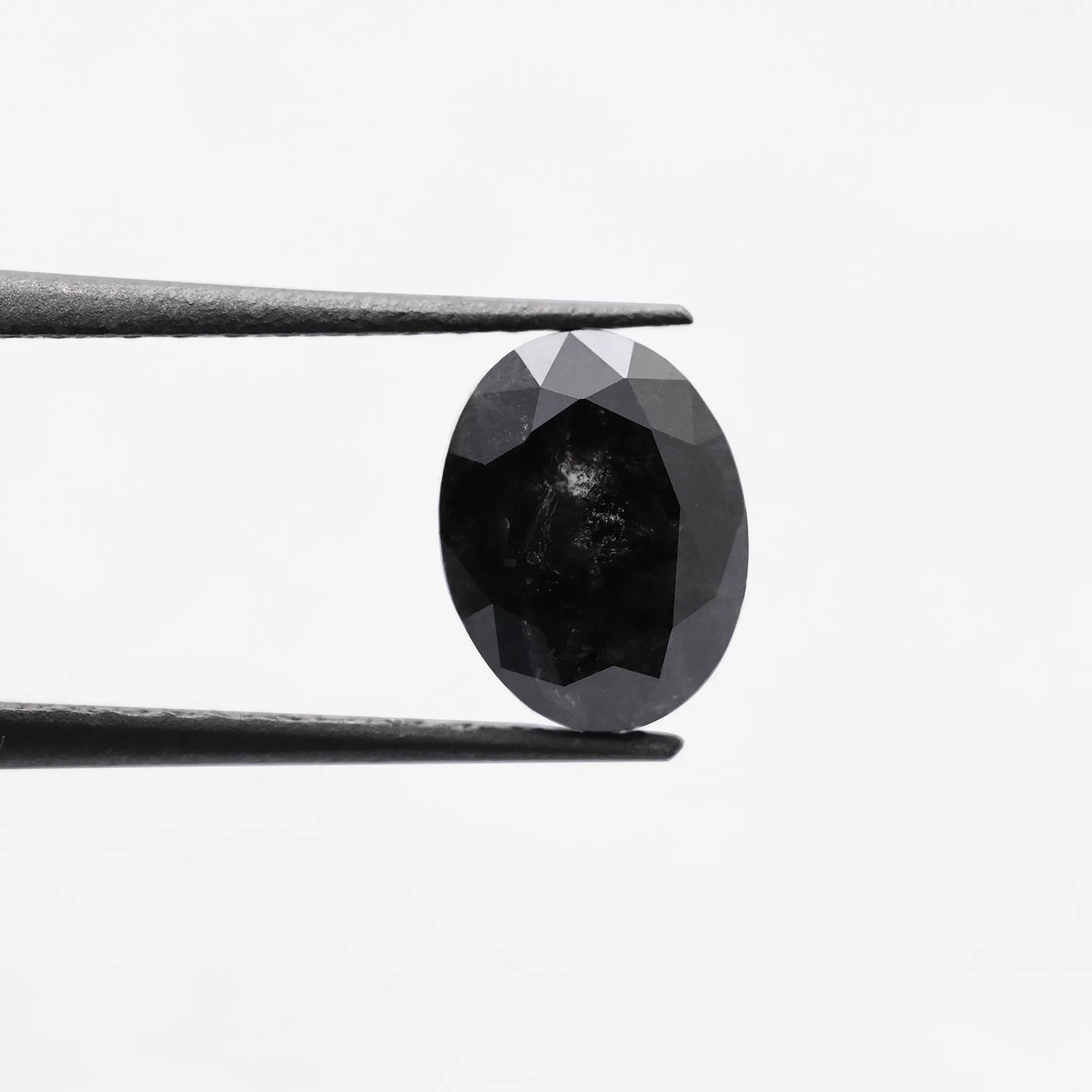 0.88 Ct Oval Brilliant Cut Salt and Pepper Diamond