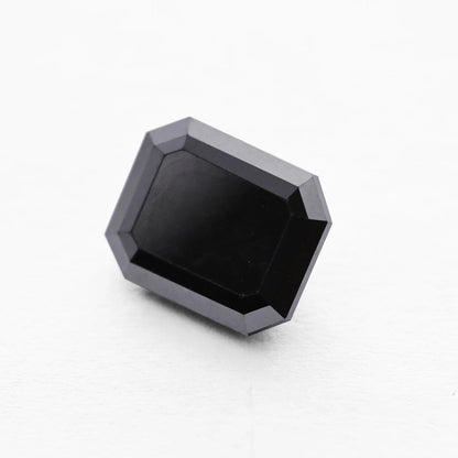 3.21 Ct Emerald Brilliant Cut Salt and Pepper Diamond