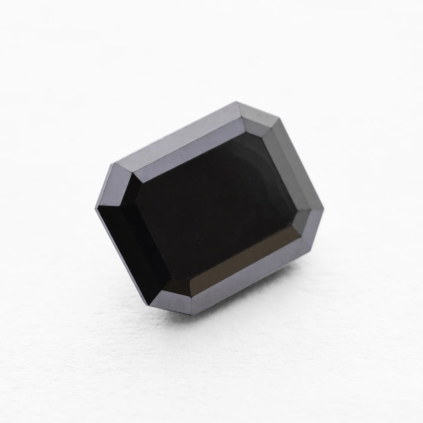 3.21 Ct Emerald Brilliant Cut Salt and Pepper Diamond