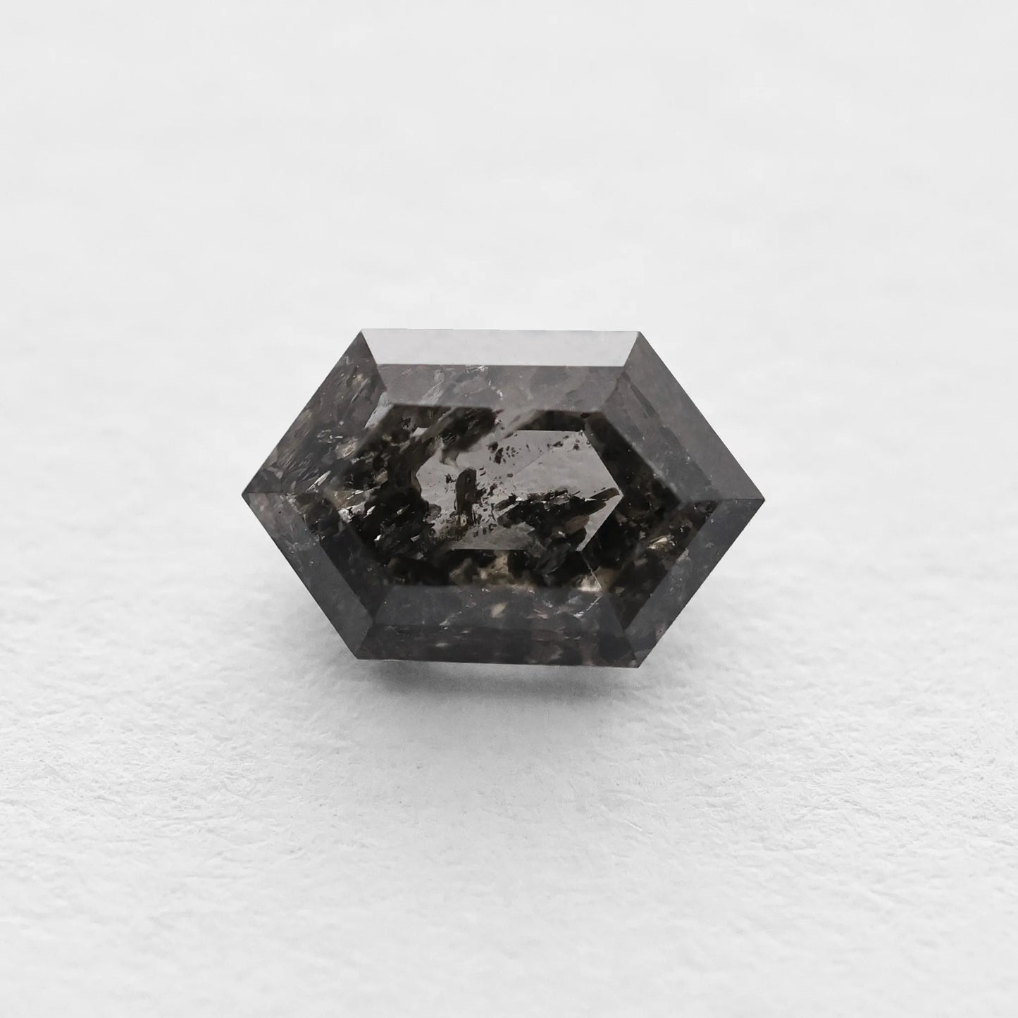 0.80 Ct Hexagon Brilliant Cut Salt and Pepper Diamond