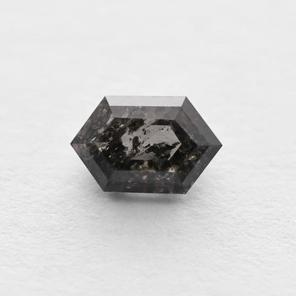 0.80 Ct Hexagon Brilliant Cut Salt and Pepper Diamond
