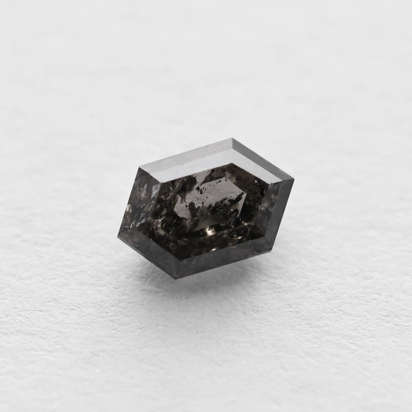 0.80 Ct Hexagon Brilliant Cut Salt and Pepper Diamond