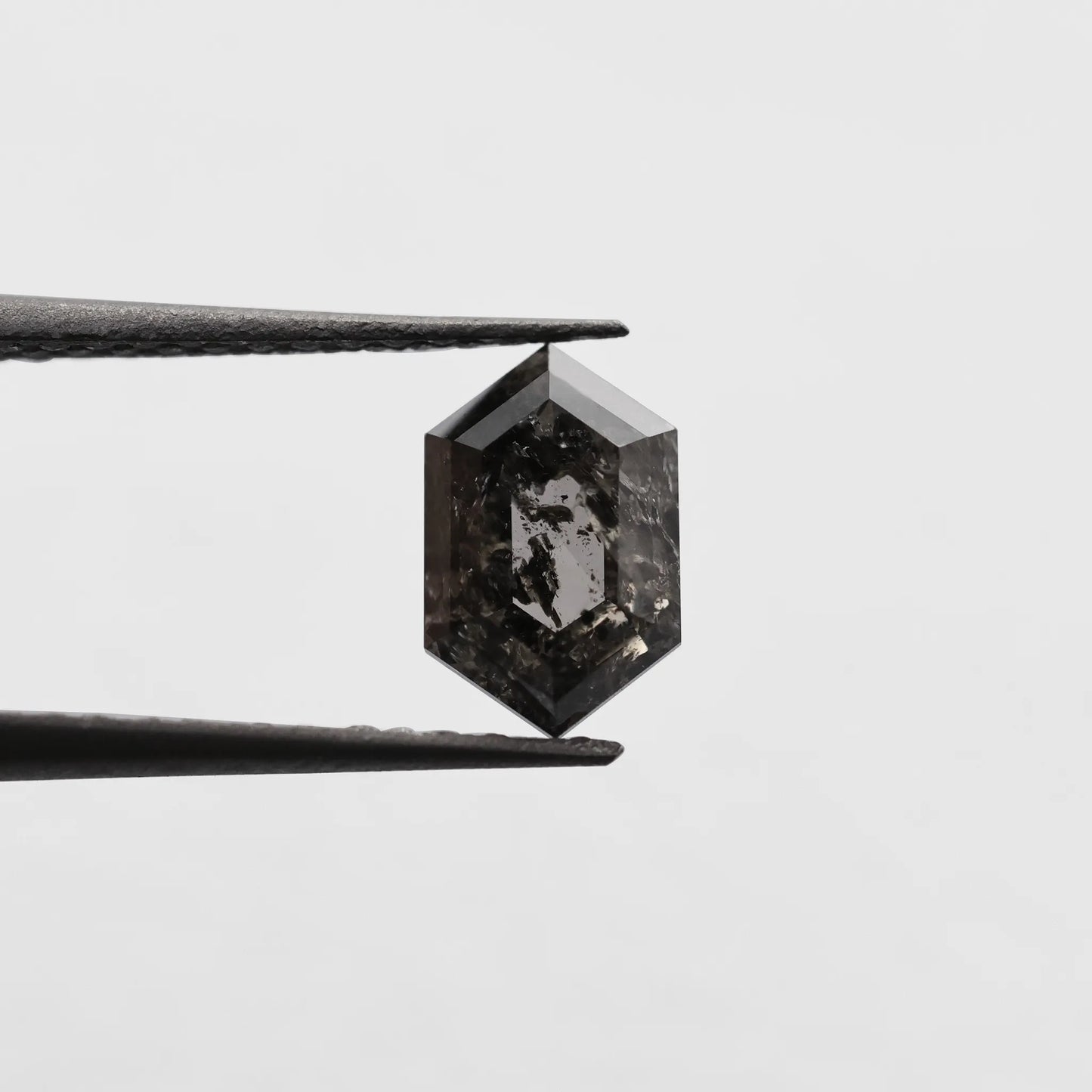 0.80 Ct Hexagon Brilliant Cut Salt and Pepper Diamond