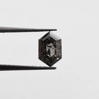 0.80 Ct Hexagon Brilliant Cut Salt and Pepper Diamond
