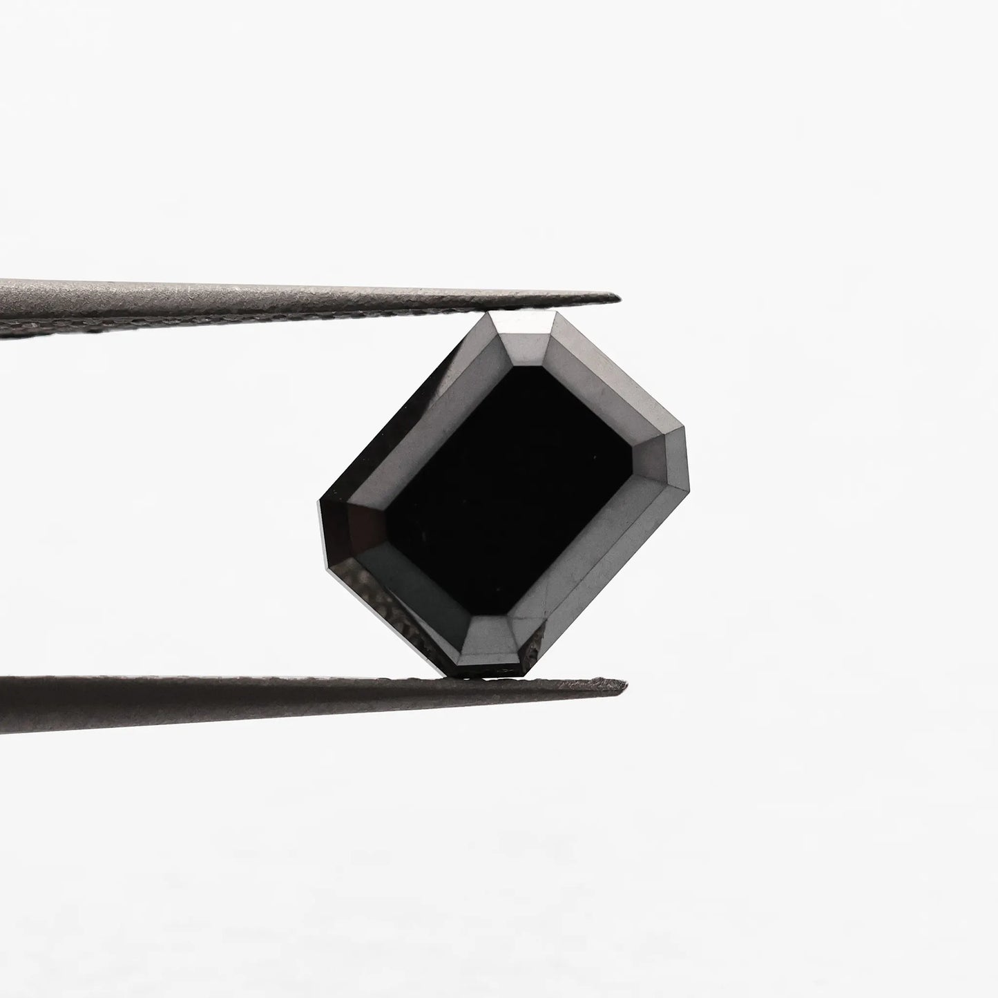 3.43 Ct Emerald Brilliant Cut Salt and Pepper Diamond
