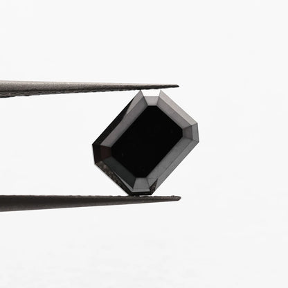 3.43 Ct Emerald Brilliant Cut Salt and Pepper Diamond