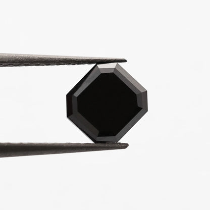 0.98 Ct Asscher Brilliant Cut Salt and Pepper Diamond