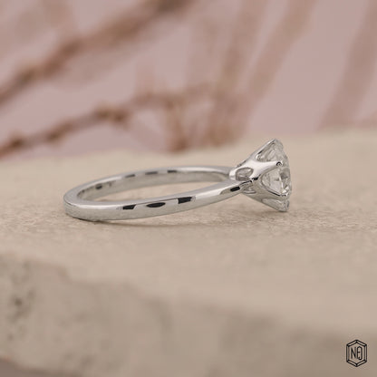 1.5 Carat Round Cut Lab Grown Diamond Classic Solitaire Engagement Ring - Side Profile Angle
