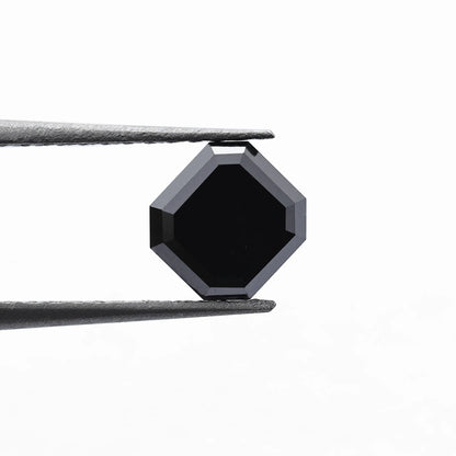 0.76 Ct Asscher Brilliant Cut Salt and Pepper Diamond