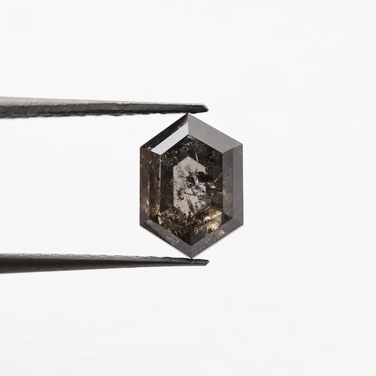 1.26 Ct Hexagon Brilliant Cut Salt and Pepper Diamond