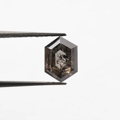 1.26 Ct Hexagon Brilliant Cut Salt and Pepper Diamond