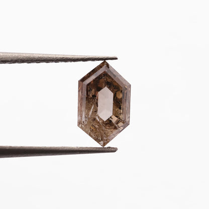0.85 Ct Hexagon Brilliant Cut Salt and Pepper Diamond