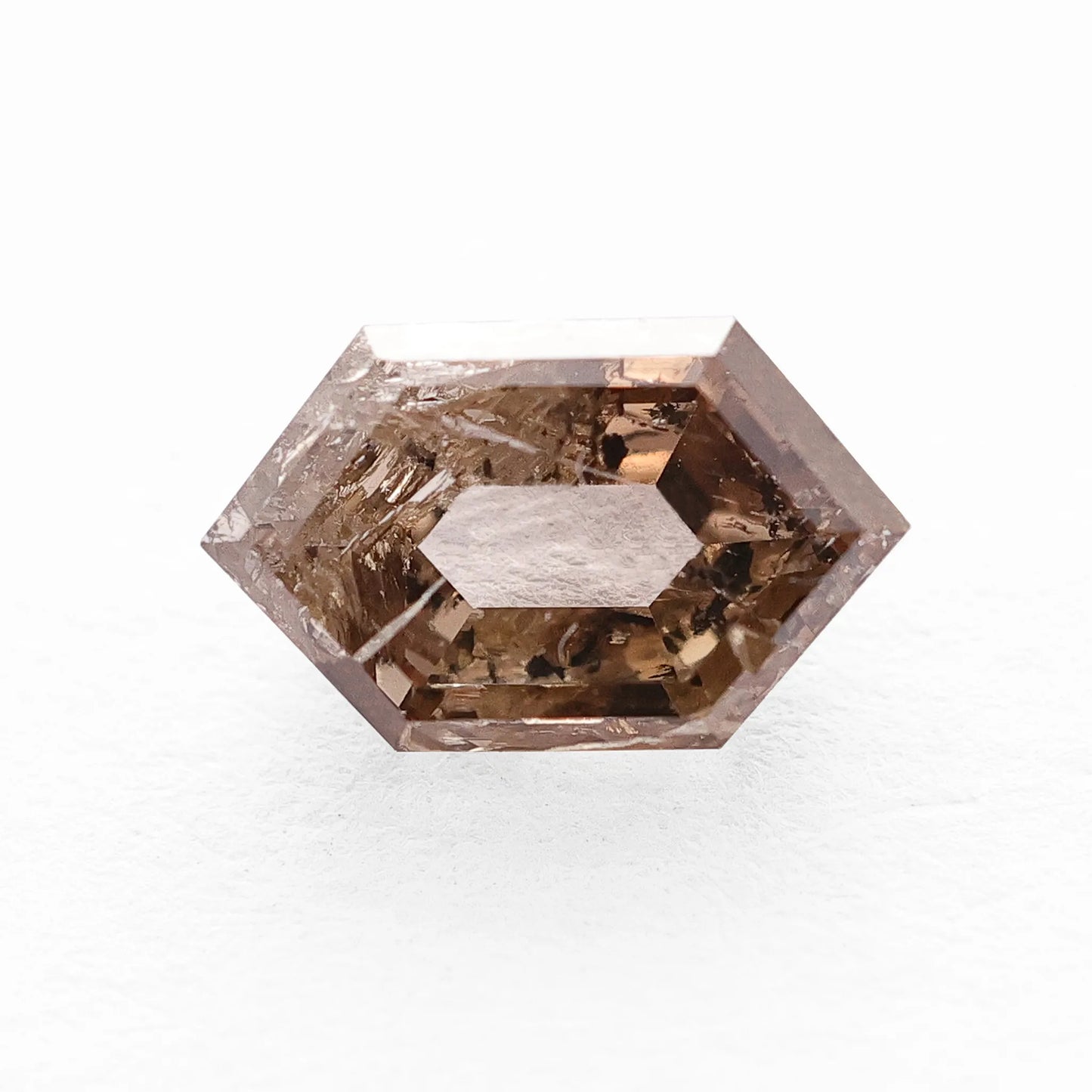 0.85 Ct Hexagon Brilliant Cut Salt and Pepper Diamond