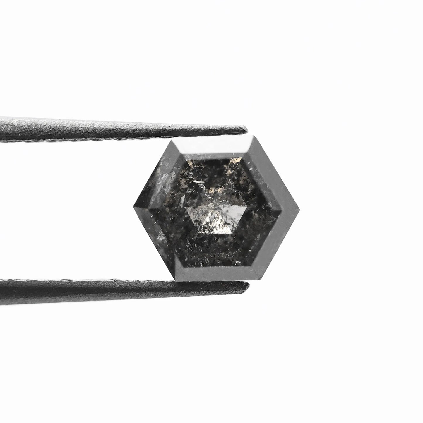 0.93 Ct Hexagon Brilliant Cut Salt and Pepper Diamond
