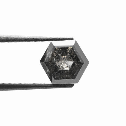 0.93 Ct Hexagon Brilliant Cut Salt and Pepper Diamond
