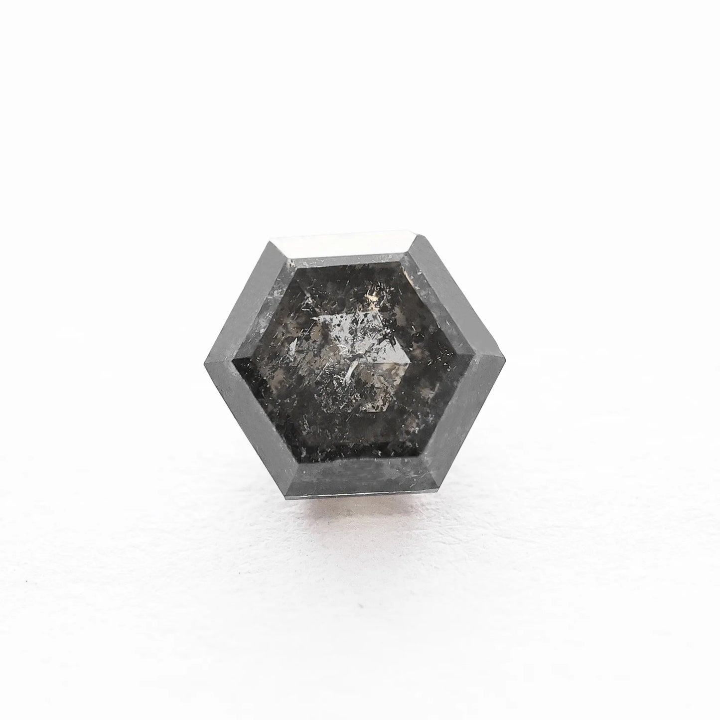 0.93 Ct Hexagon Brilliant Cut Salt and Pepper Diamond