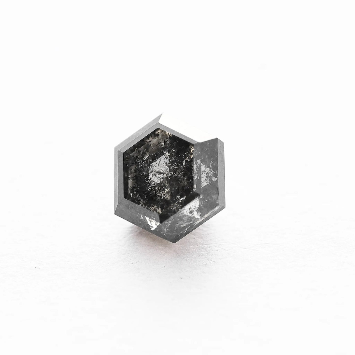 0.93 Ct Hexagon Brilliant Cut Salt and Pepper Diamond