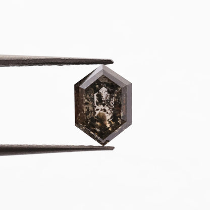 0.91 Ct Hexagon Brilliant Cut Salt and Pepper Diamond