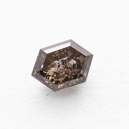 0.91 Ct Hexagon Brilliant Cut Salt and Pepper Diamond