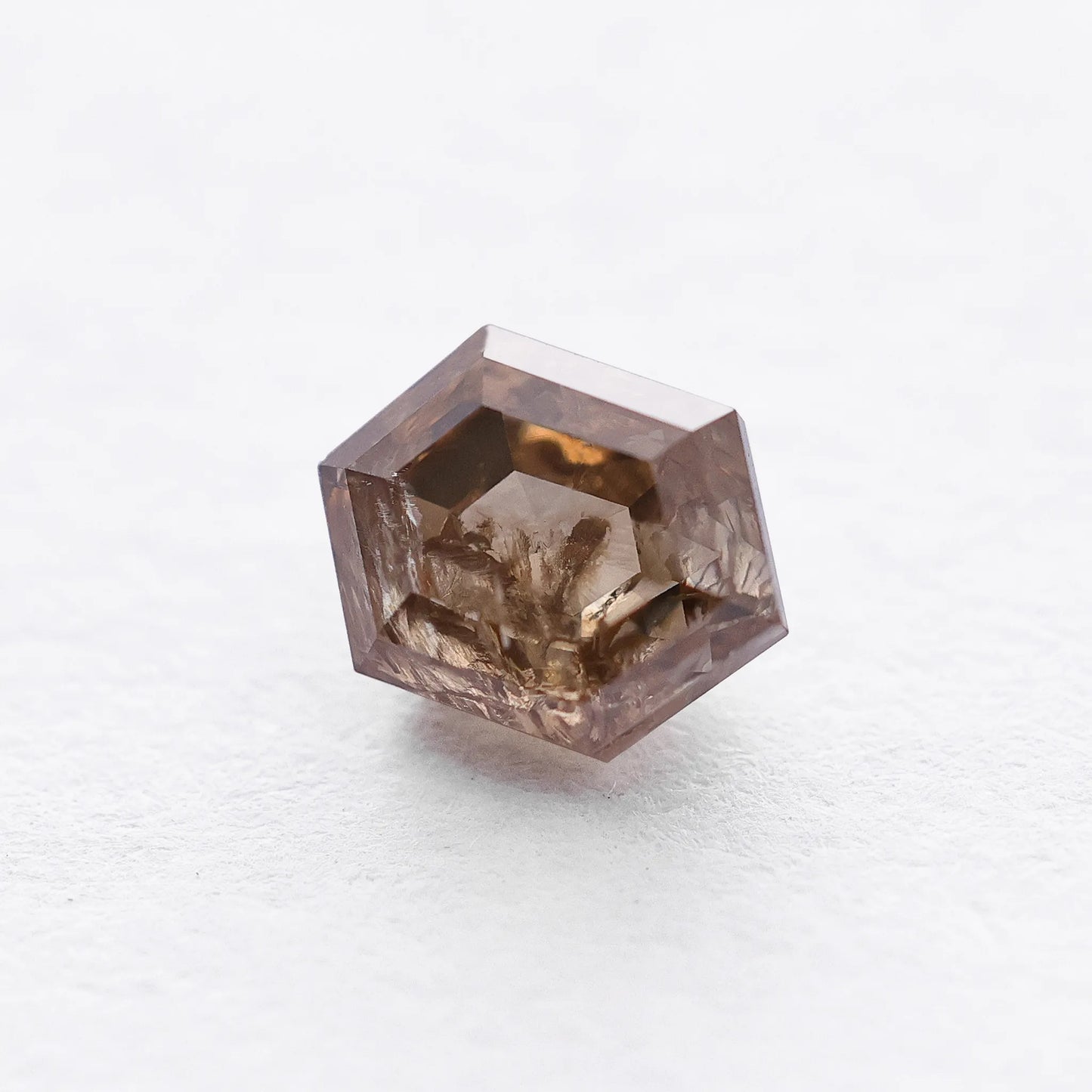 0.86 Ct Hexagon Brilliant Cut Salt and Pepper Diamond