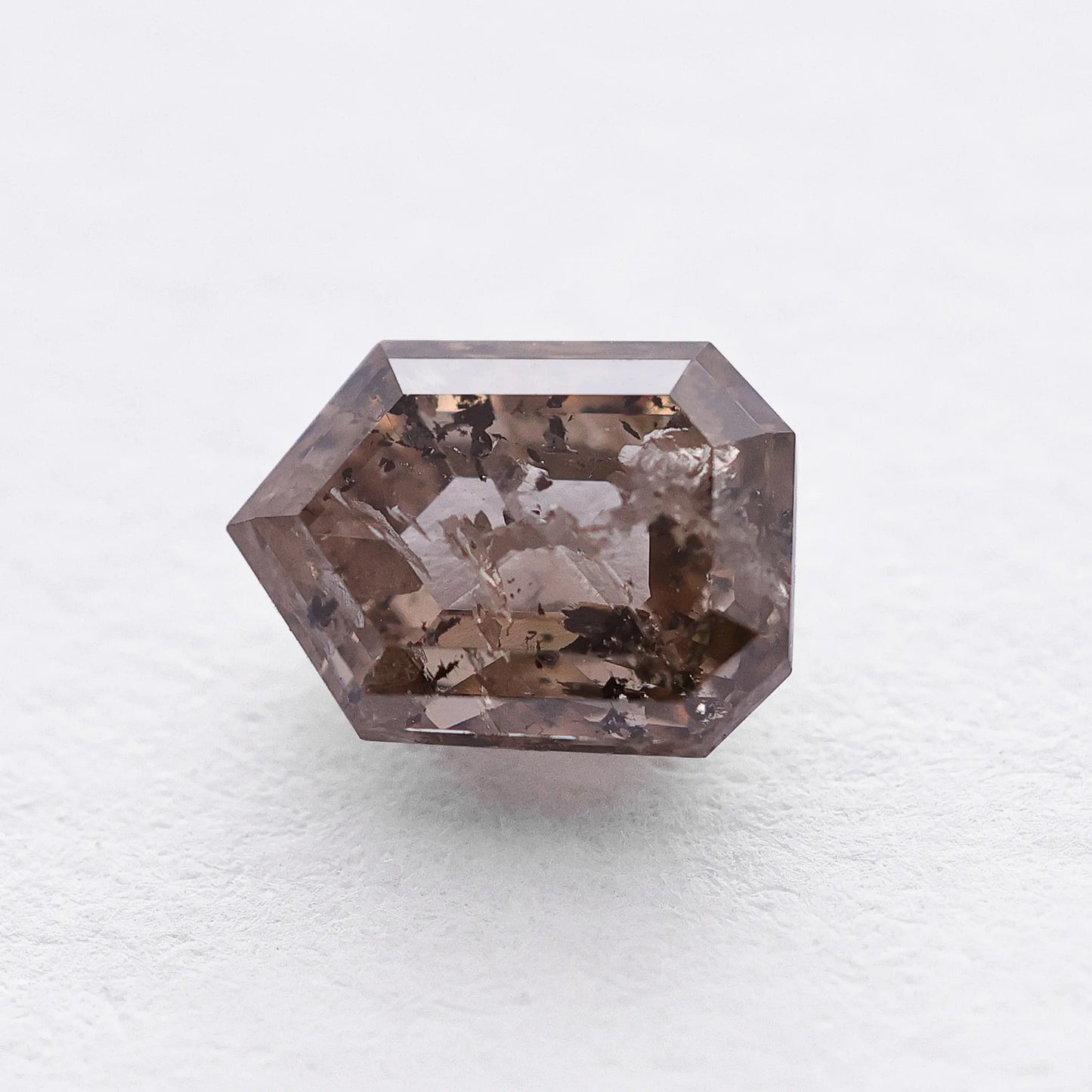 0.86 Ct Hexagon Brilliant Cut Salt and Pepper Diamond