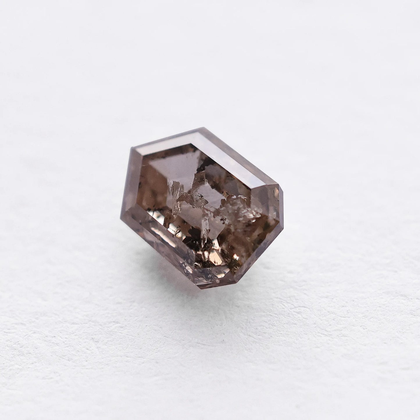 0.86 Ct Hexagon Brilliant Cut Salt and Pepper Diamond