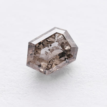 0.86 Ct Hexagon Brilliant Cut Salt and Pepper Diamond