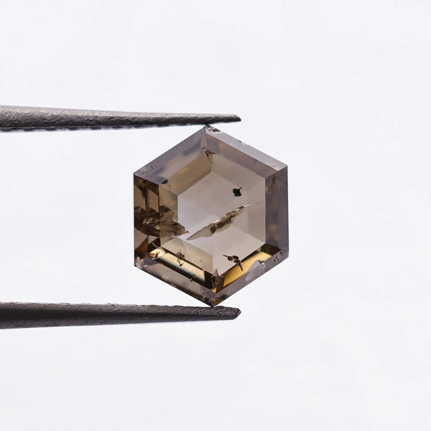 0.95 Ct Hexagon Brilliant Cut Salt and Pepper Diamond