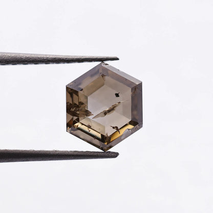 0.95 Ct Hexagon Brilliant Cut Salt and Pepper Diamond