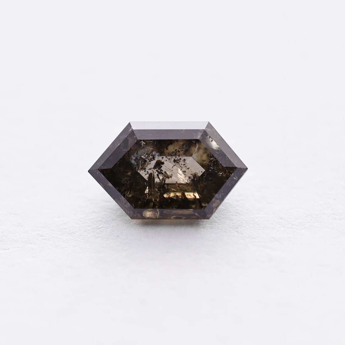 1.28 Ct Hexagon Brilliant Cut Salt and Pepper Diamond