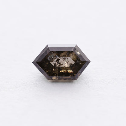 1.28 Ct Hexagon Brilliant Cut Salt and Pepper Diamond
