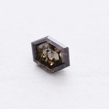 1.28 Ct Hexagon Brilliant Cut Salt and Pepper Diamond