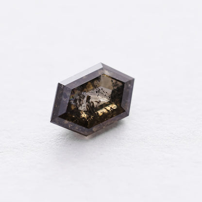 1.28 Ct Hexagon Brilliant Cut Salt and Pepper Diamond