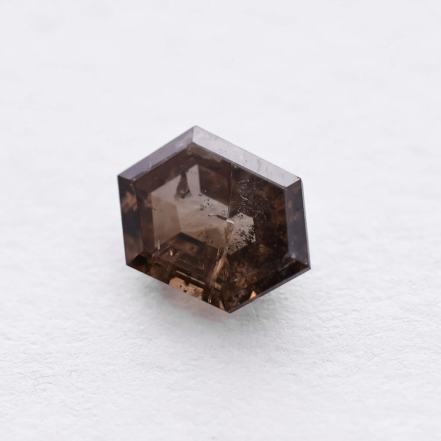 0.72 Ct Hexagon Brilliant Cut Salt and Pepper Diamond